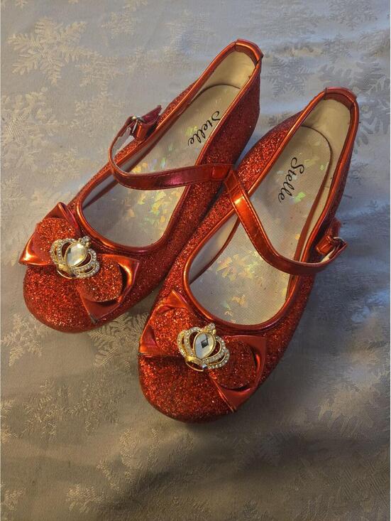 Other - Stelle Sparkly Red Glitter Mary Janes Kids Size 2 Princess Dress Up Shoes